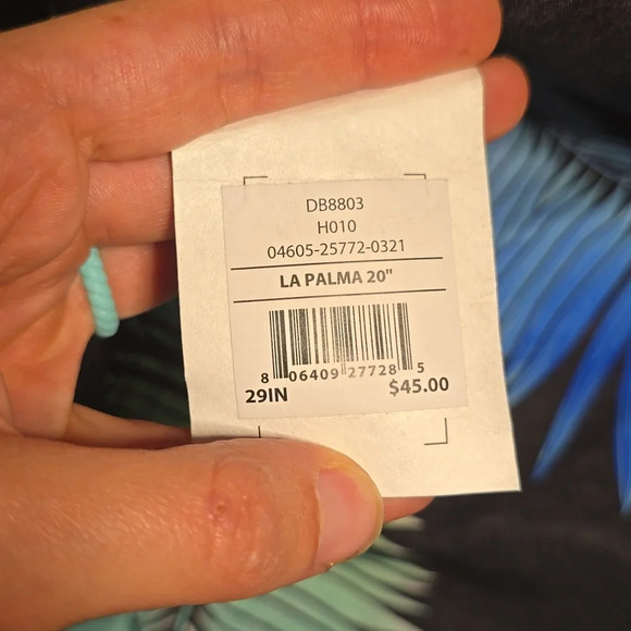 Hurley Blue and Green Swim Trunks 20" Length - Picture 2 of 3